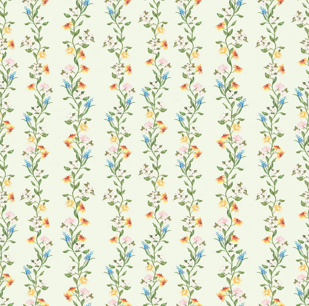 Mint Garden Stripe Wallpaper – Fresh Clay Coated Wall Design