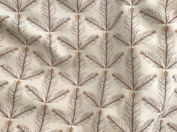 Gold on Natural Feather Fern Fabric – 54" Wide | Supply Showroom