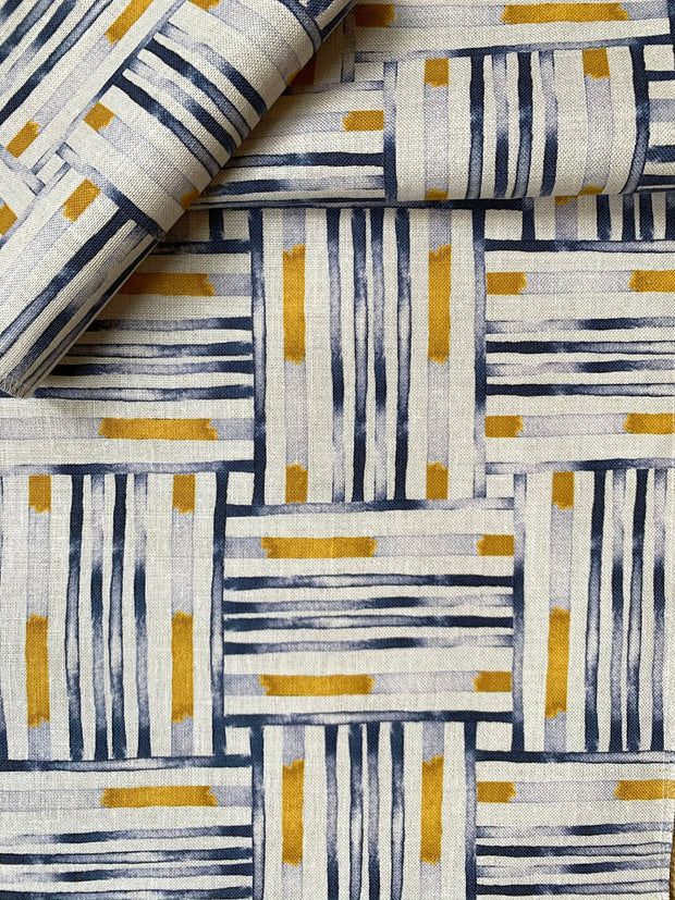 Indigo/Marigold on Natural - F