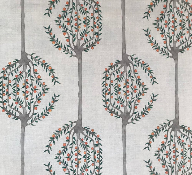Vermillion on Natural Orange Grove Fabric – 54" Wide | Supply Showroom