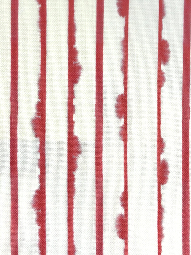 Scarlet on Medium Oyster Stream Fabric – 53" Linen, Sold by the Yard