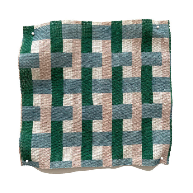 Hyacinth Anni Check Oatmeal Linen Blend Fabric - 136cm Width, 16cm x 27cm Repeat | SupplyShowroom