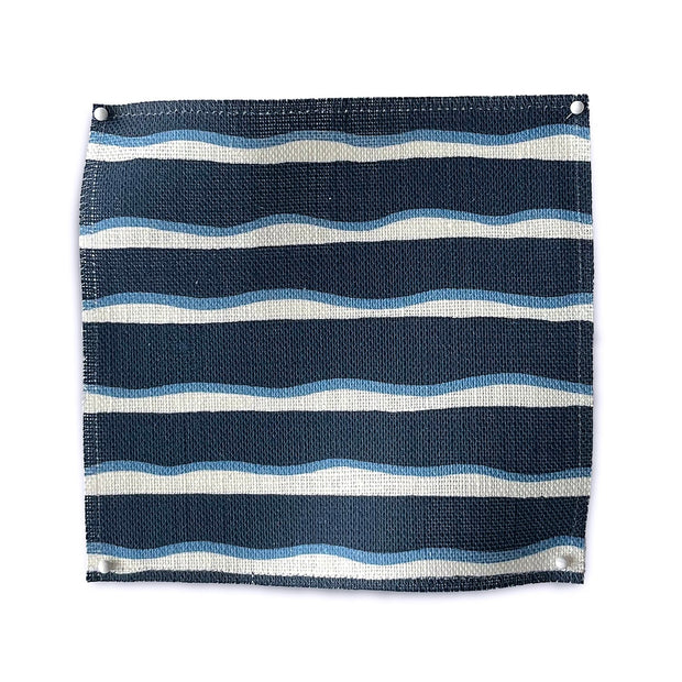 Indigo Leni Stripe Fabric – Medium Linen | Sold by the Yard