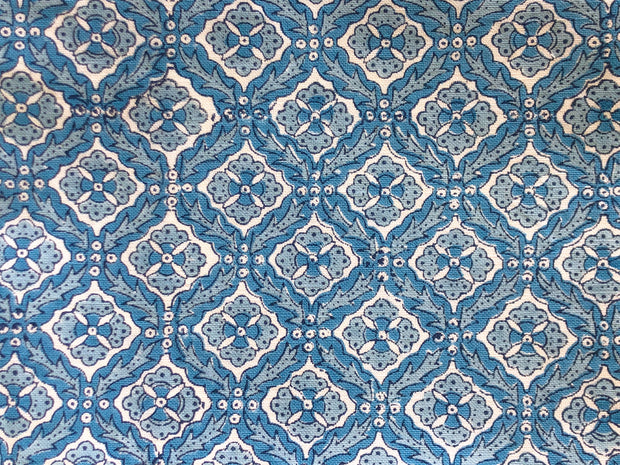  Indigo/Sky on Ivory Istanbul Fabric - Cotton Linen Blend | Supply Showroom