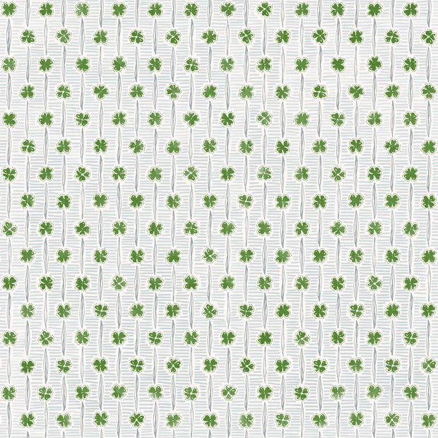 Lucky Grass/Blue Wallpaper – Straight Match, 27" Trimmed Single Roll
