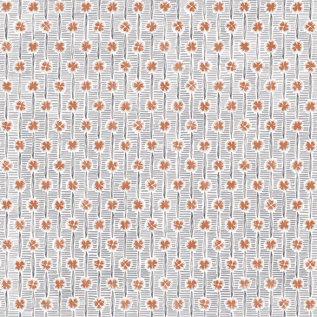 Lucky Rust/Blue Wallpaper – Straight Match, 27" Trimmed Single Roll
