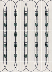 White/Black/Aqua - Tile