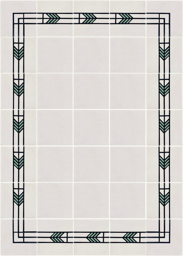 White/Black/Aqua - Tile
