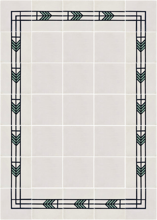 White/Black/Aqua - Tile