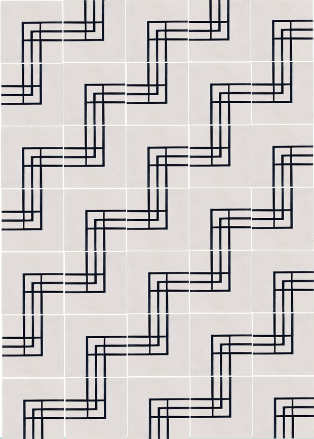 White/Black/Aqua - Tile