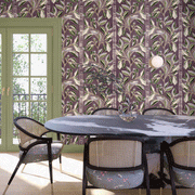 Aubergine Live Oak Wallpaper – Clay Coated Single Roll for Interiors