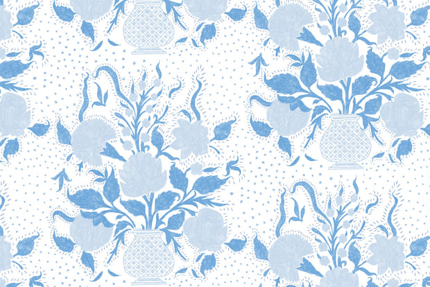 Blue Elizabeth Fabric – Linen/Cotton Canvas, 54" Wide | Supply Showroom