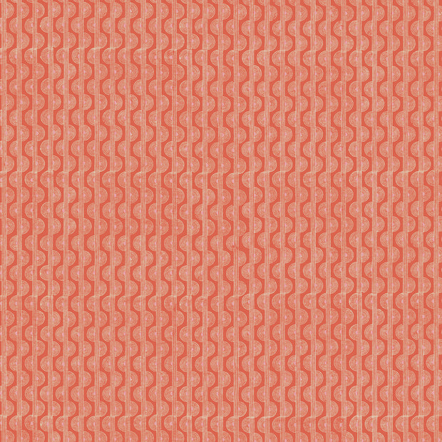 A close-up image of a terracotta-colored wallpaper with a geometric pattern.  Terracotta Magnet Wallpaper – Non Woven Fibre | Sold by Yard | 5–7 Week