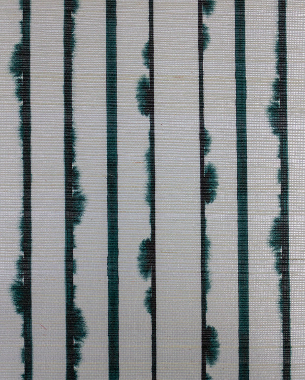 Deep Peacock Wallpaper – Stream | Pearlescent Grasscloth, 33” Roll