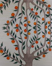 Vermillion Wallpaper – Orange Grove | Pearlescent Grasscloth