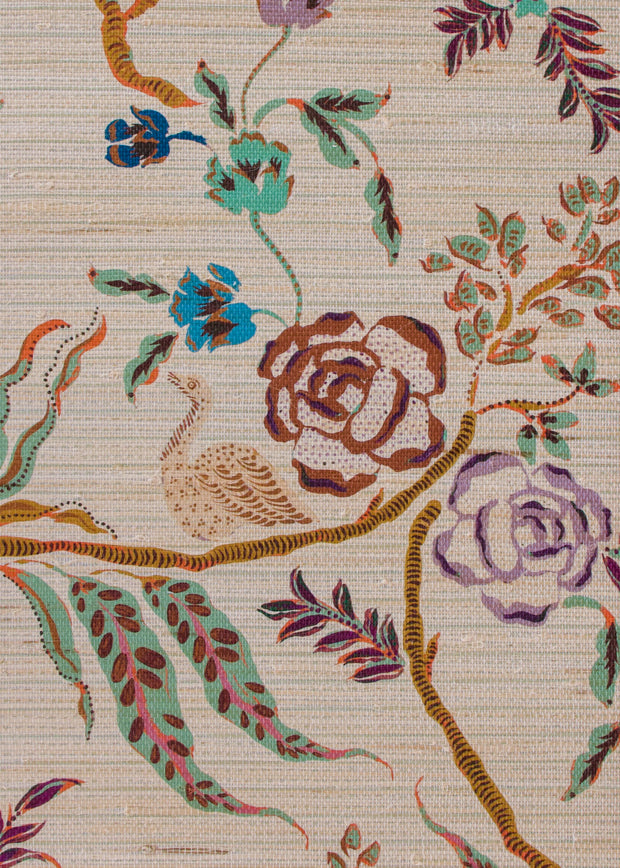 Verdigris Wallpaper – Eversley Grasscloth with Metallic Elegance