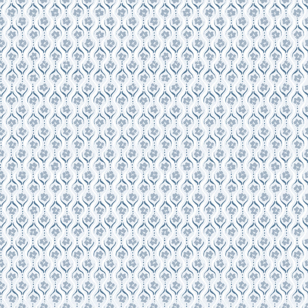 Sweet Bud Blue Wallpaper – Straight Match, 27" Trimmed Single Roll