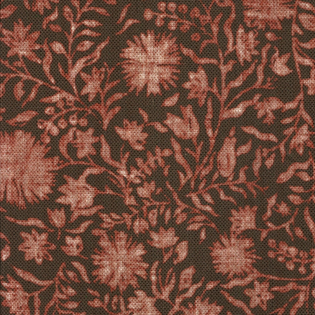 Russet Madras Floral Fabric – 55% Linen, 45% Cotton | Supply Showroom