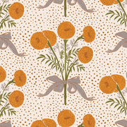 Citrus Orange Mary Fabric – Linen/Cotton Canvas, 54" Wide | Supply Showroom