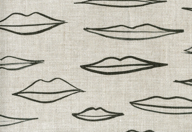 Black - MMWAH! Fabric - Oatmeal Linen - Bold Statement Design | Supply Showroom