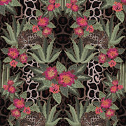 Fuschia Ocelot Lantana Linen Fabric - 54" Width, 27" x 35" Repeat | SupplyShowroom