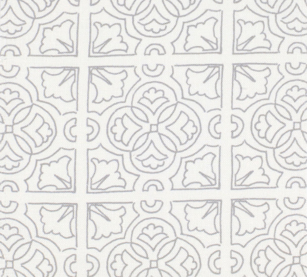 Irish Tile Fabric – Stone on Natural/Oyster, 54” Width