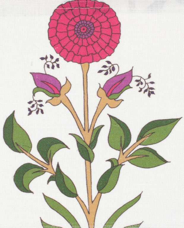 Large Marigold Fabric – Fuchsia/Magenta on Natural/Oyster, 54" Width