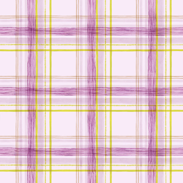Rad Plaid Magenta Wallpaper – Straight Match, 27" Trimmed Single Roll
