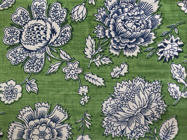 Moss on Natural Peonies with Love Fabric - Cotton Linen Blend | Supply Showroom