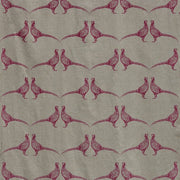 Pink on Natural - Pheasant - Linen Cotton Print Fabric | Supply Showroom