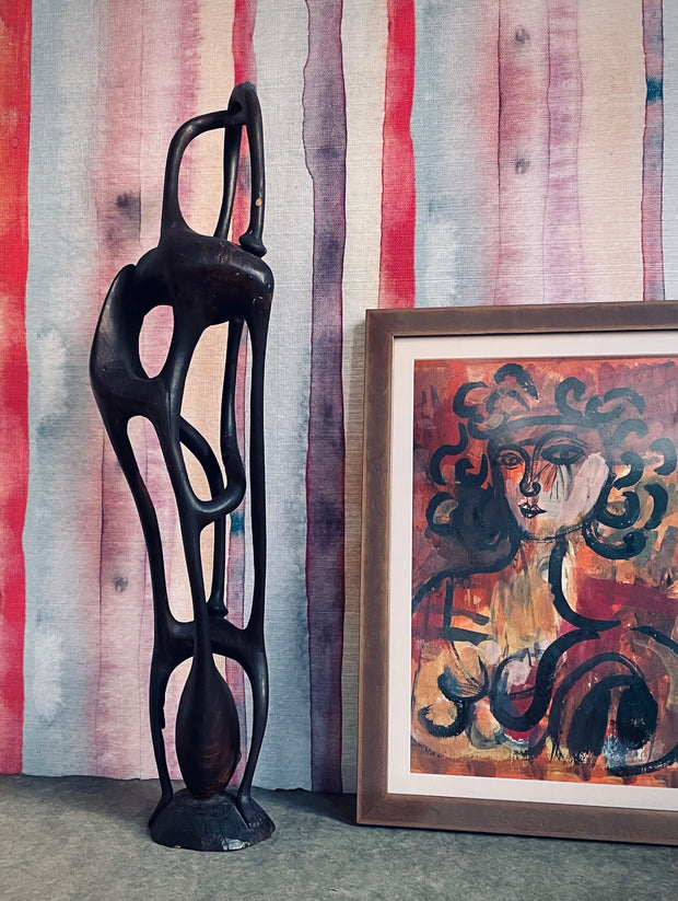 Prism Wallpaper – Watercolor Stripe | Pearlescent Grasscloth Roll