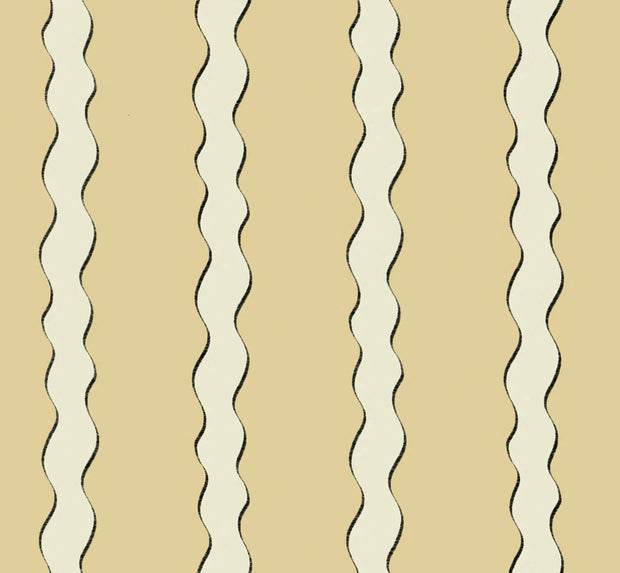 Butter Scroll Stripe Fabric – 100% Linen, 144cm Width