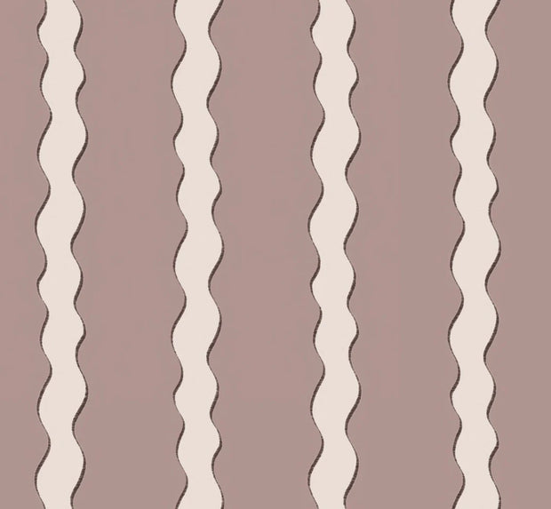 Scroll Stripe 100% Linen Fabric, 144cm Width, 11cm x 138cm Repeat