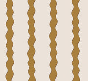 Scroll Stripe Saffron Fabric – 100% Linen, 144 cm Width