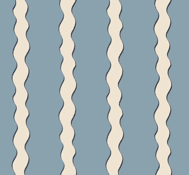Scroll Stripe 100% Linen Fabric, 144cm Wide, 11cm x 138cm Repeat