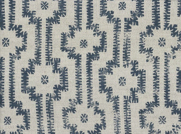 Navy Shipibo Fabric – 53% Linen, 47% Cotton, 54" Wide | Supply Showroom