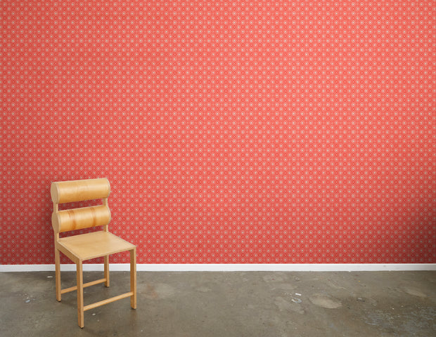 Cranberry Sunburst Wallpaper – Non Woven Fibre | Sold by Yard | 5–7 Week