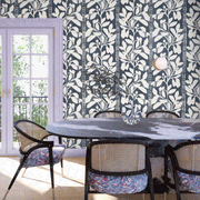 Navy Live Oak Shadow Wallpaper – Straight Match, 27" Clay-Coated WP