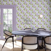 Sky & Lilac Wallpaper by Thistle | 27” Clay Coated Single Roll
