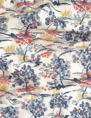 Blanc La Poursuite Fabric – 100% Linen, 56" Width, 13.5" x 25.4" Repeat, Half Drop Match