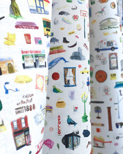 Too Much NYC Stuff Fabric – One Colorway, Cotton Linen Blend