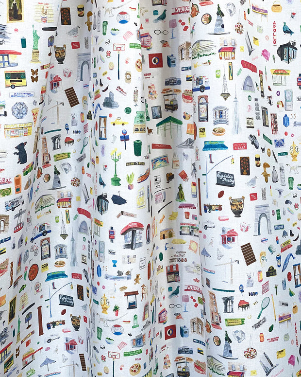 Too Much NYC Stuff Fabric – One Colorway, Cotton Linen Blend