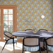 Blue & Rust Wallpaper by Thistle | 27” Clay Coated Single Roll