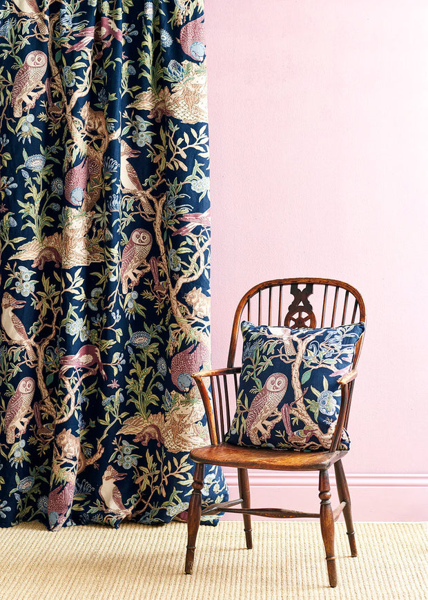 Tree of Life Midnight Linen Fabric – 100% Linen, 56" Width, 27” x 54.3” Repeat