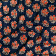 Cameo Navy Linen Fabric – 100% Linen, 56" Width, H 8.7” x V 5.5” Repeat