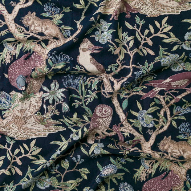 Tree of Life Midnight Linen Fabric – 100% Linen, 56" Width, 27” x 54.3” Repeat
