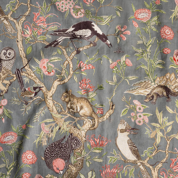 Earth Grey Tree of Life Fabric - 56" Width, 27” x 54.3” Repeat | SupplyShowroom