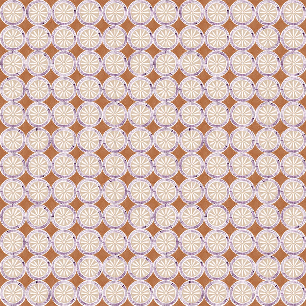 Rust & Lilac Wallpaper by Medallion | 27” Clay Coated Roll