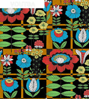 Technicolor Plaid Blooms Wallpaper – Vibrant Clay Coated Design