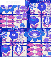 Ultraviolet Plaid Blooms Wallpaper – Elegant Clay Coated Design